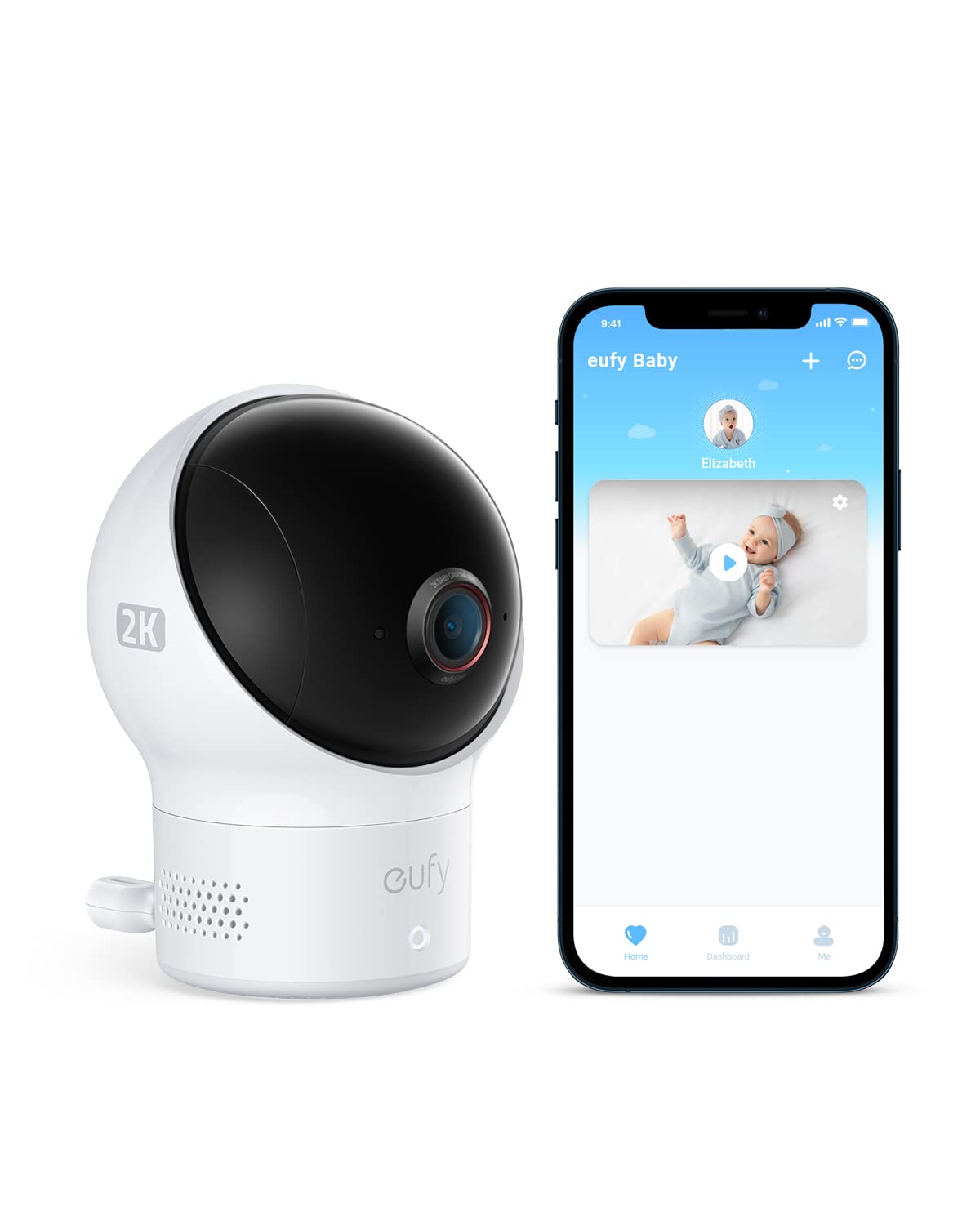 eufy Baby Wi-Fi Baby Monitor 2K with Noise Detection, Night …