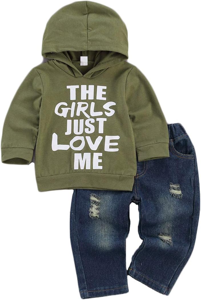 fhutpw Toddler Baby Boy Outfits Hoodie Sweatshirts & Jeans C…