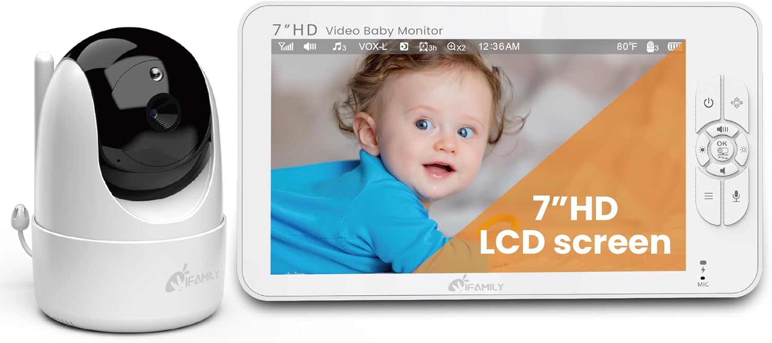 iFamily SM70C 7″ HD720P Baby Monitor with Camera and Audio -…