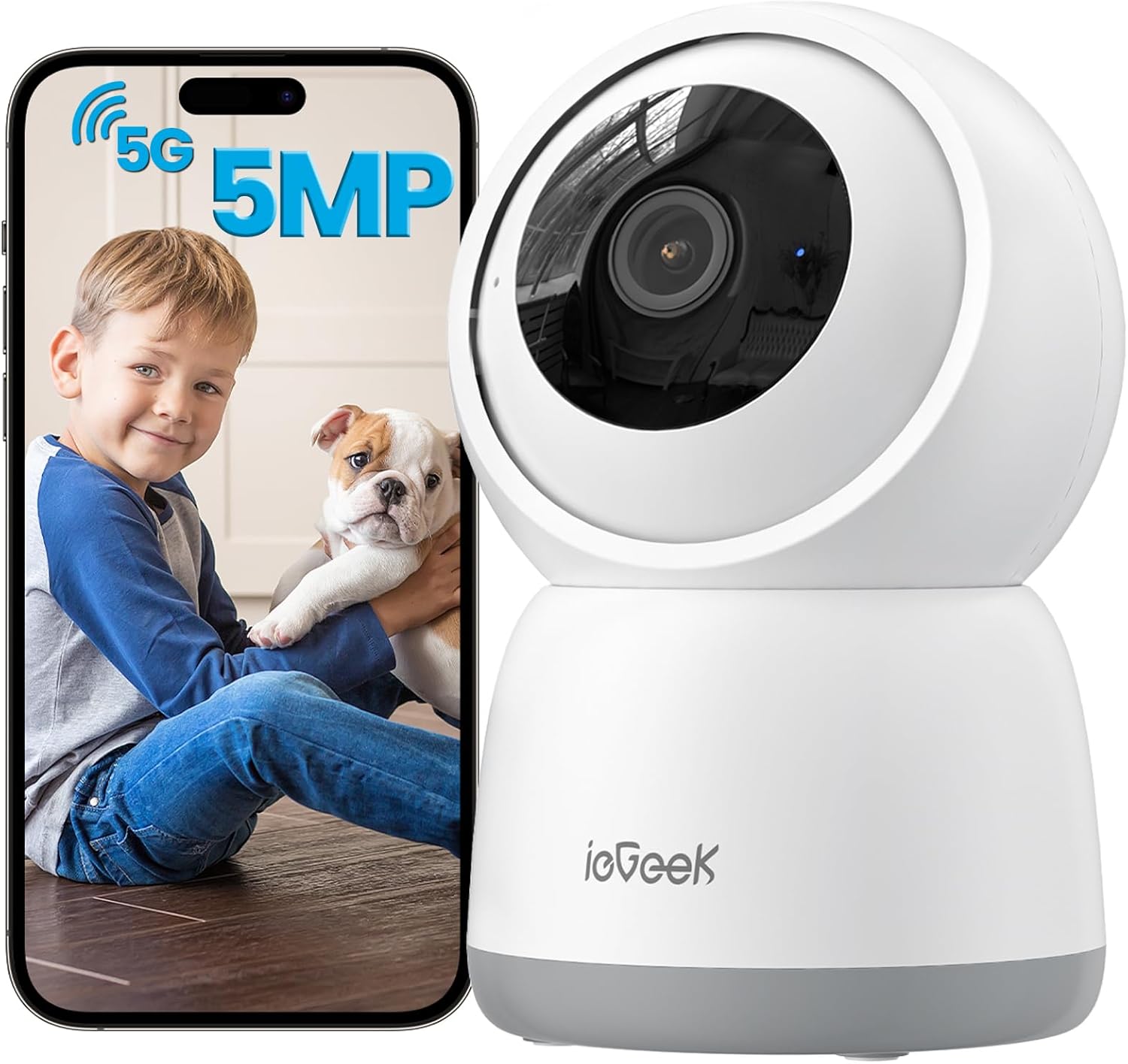 ieGeek 5MP Indoor Camera, 5G/2.4G WiFi Cameras for Home Secu…