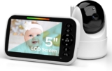 Baby Monitor, 5″ Video Baby Monitor with Camera and Audio, R…