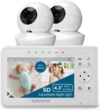 Babysense Upgraded Video Baby Monitor, 4.3″ Split Screen wit…