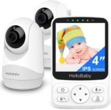 HelloBaby Baby Monitor with 2 Cameras, and Remote PTZ, 4 Inc…