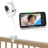 HelloBaby Baby Monitor with Crib Clip, 5” Screen and 30-Hou…